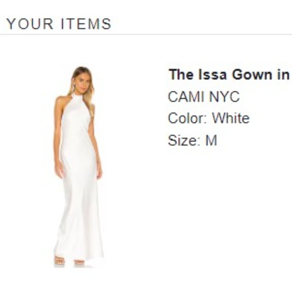 White bridal gown from REVOLVE. New with tags.